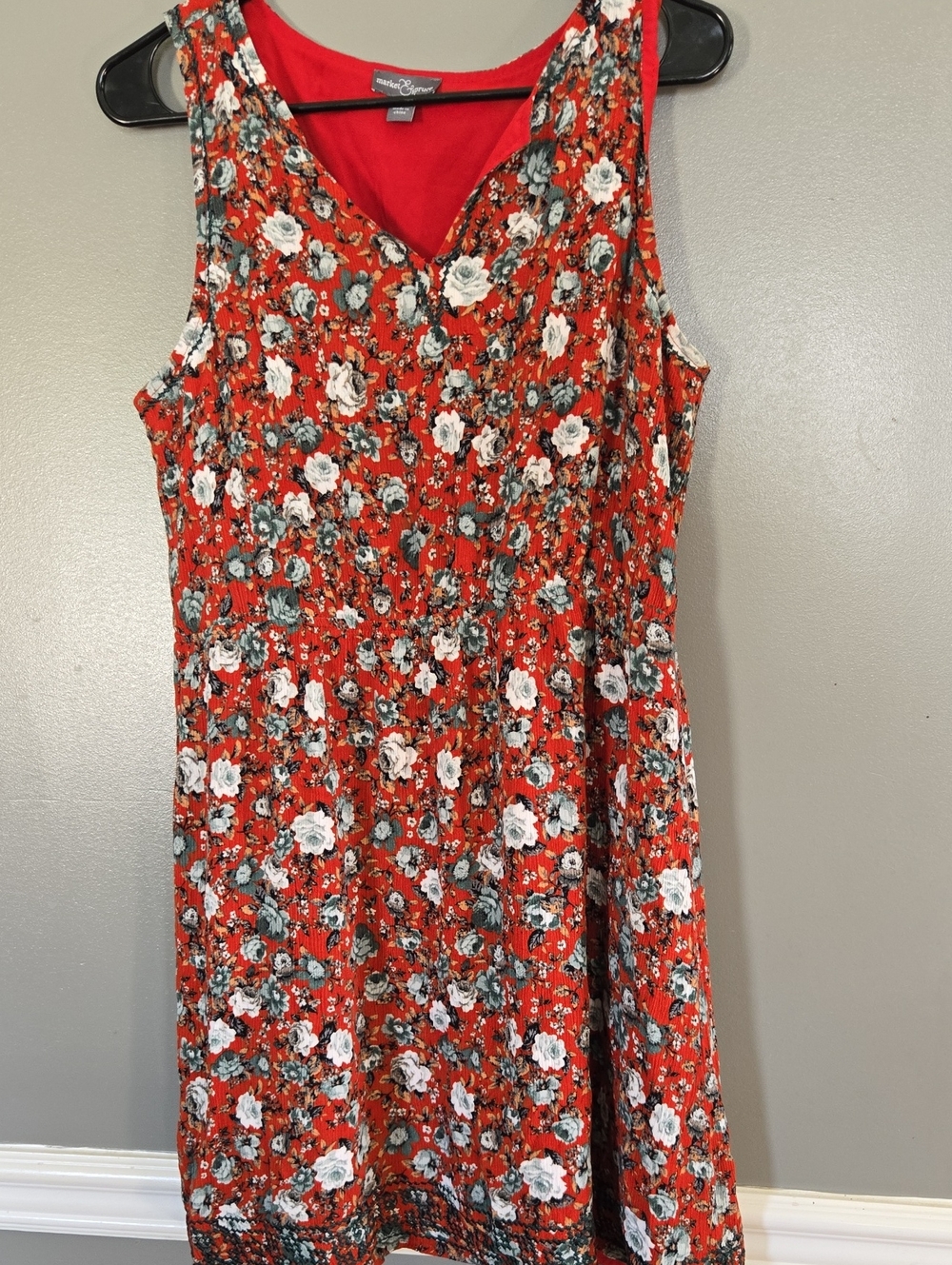 Market & Spruce Red Floral Sleeveless Dress
